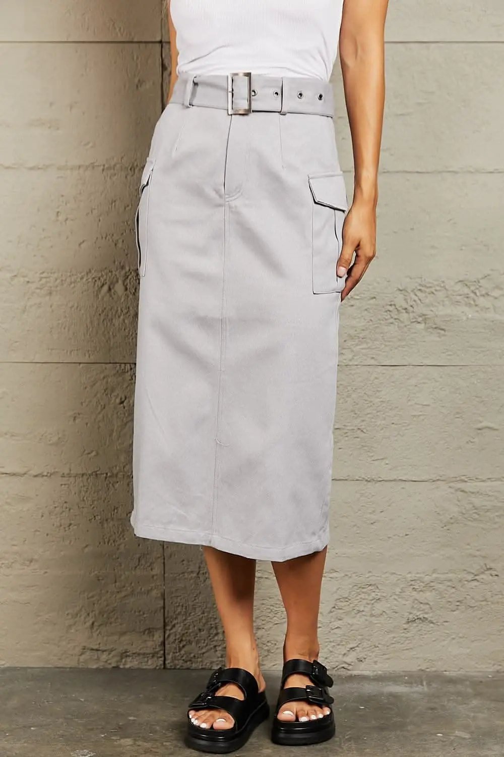 HYFVE Professional Poise Buckled Midi Skirt - Love Salve